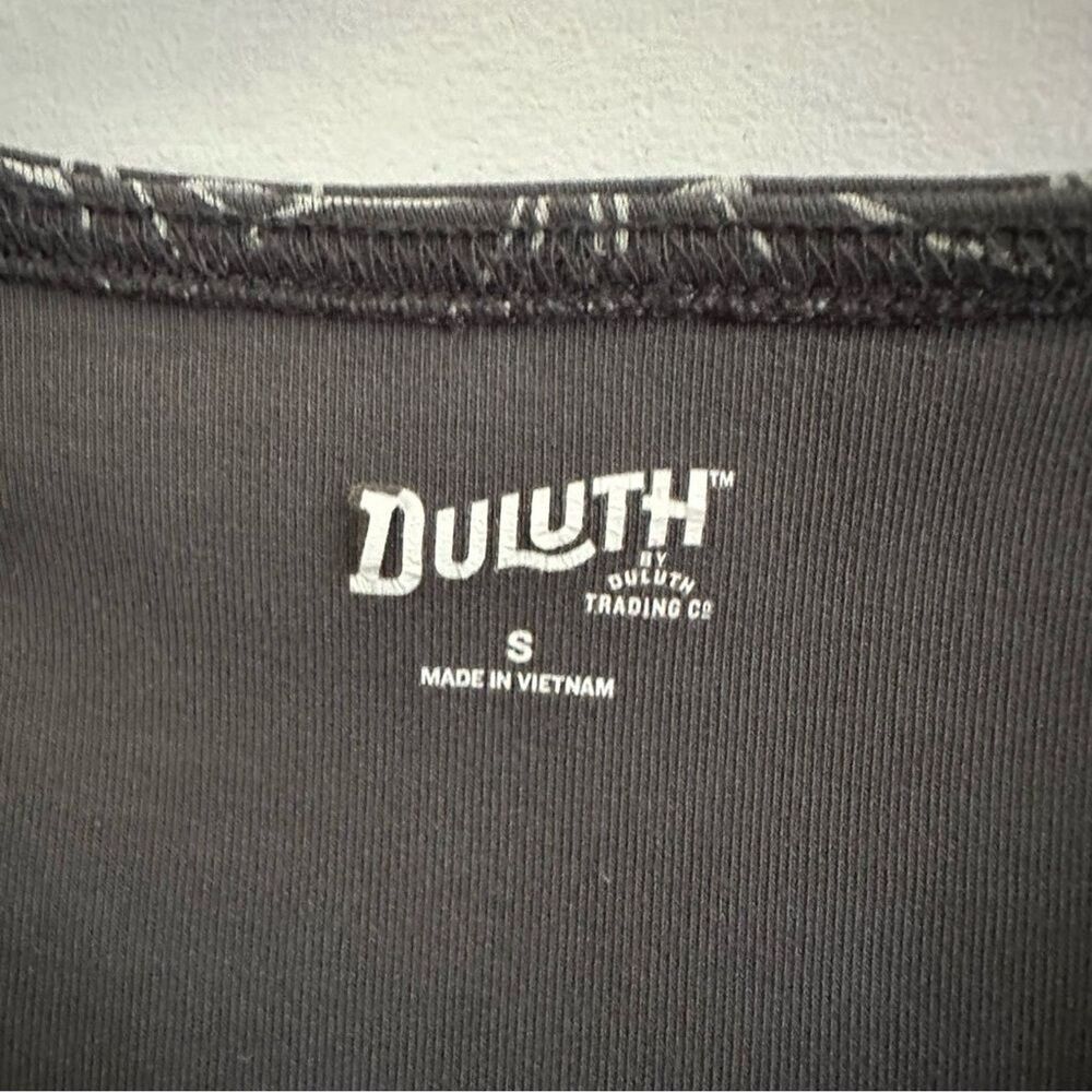 Duluth Short Sleeve Dress | V-Neck Midi Length Gray White Cotton Spandex Size S - Picture 5 of 8